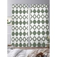 thumbnail image 3 of Mid Century Bohemia Sheer Curtains 2 Panels Set Abstract Boho Pattern Sage Green Geometric Sheer Window Curtains Light Filtering Rod Pocket Voile Drapes for Bedroom Living Room 52"X84", 3 of 8