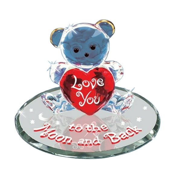Fashion Bear Moon And Back Glass Figurine (3 X 3) Made In China gm19288