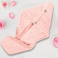 thumbnail image 5 of Tyidzon Thicken Shower Cap Soft Absorbent Quick Dry Hair Towel Wrap for Women, Long and Short Hairs, Turbans for Women, Wet and Curly Hair Wrap Towels, Pink, 5 of 7
