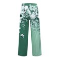 thumbnail image 5 of Women's Casual Wide Leg Sweatpants, Loose Floral Print Sports Pants, Fashion Lounge Pants for Women, Perfect for Home and Outdoor Activities,Green,2XL, 5 of 7