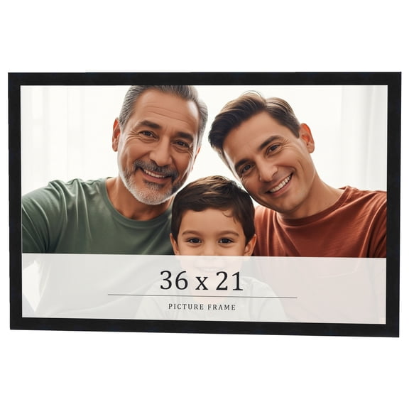 36x21 Frame Black Real Wood Picture Frame Width 0.75 inches | Interior Frame Depth 0.5 inches |