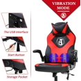 thumbnail image 3 of PC Gaming Chair Racing Office Chair Ergonomic Desk Chair Massage Executive PU Leather Computer Chair with Lumbar Support Armrest Headrest Task Rolling Swivel Chair for Women Adults(Red), 3 of 7