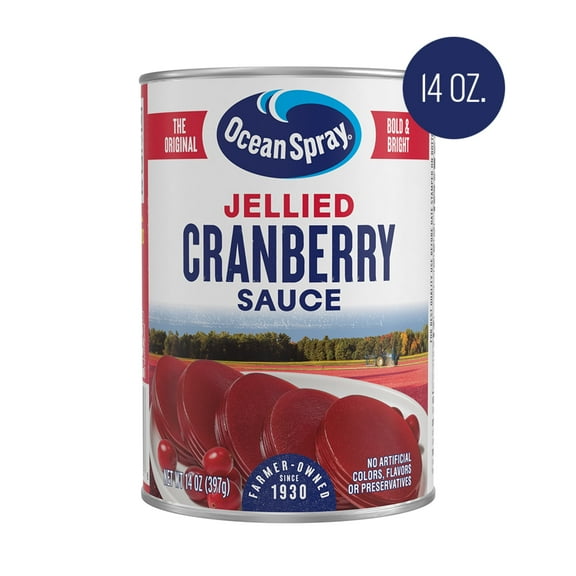Jellied Cranberry Sauce, Canned Side Dish, 14 oz Can