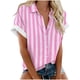 thumbnail image 1 of Blusas para las Mujeres Casual Cómodo Imprimir Manga Corta Botón de Bolsillo Top Camiseta, Tops Cortos para las Mujeres, 1 of 3