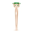 thumbnail image 3 of Angara Natural 0.4 Ct. Emerald with Diamond Classic Ring in 14K Rose Gold for Women (Ring Size: 3), 3 of 9