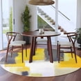 thumbnail image 3 of Round Rugs 5Ft, Yellow Grey Round Area Rug Washable Indoor Throw Carpet, Modern Abstract Oil Painted Geometric Soft Non Slip Circle Rug for Cabinet Bathroom Home Decor Aesthetic, 3 of 8