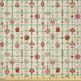 thumbnail image 2 of Ambesonne Christmas Fabric by the Yard Microfiber, Cartoon Ornaments, 2 Yards, Vermilion Blush, 2 of 4
