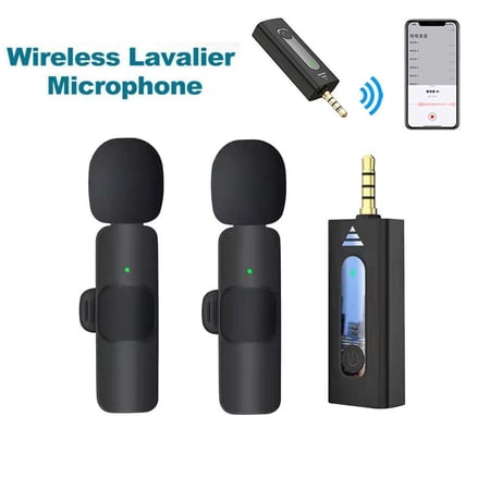 Wireless 3.5mm Lavalier Lapel Microphone Omnidirectional Condenser Mic for Camera Speaker Smartphone,Recording Mic for Youtube