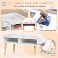 thumbnail image 4 of Qaba 3 in 1 Kids Table and Chair Set for Playing, Drawing, Reading, Blue, 4 of 9