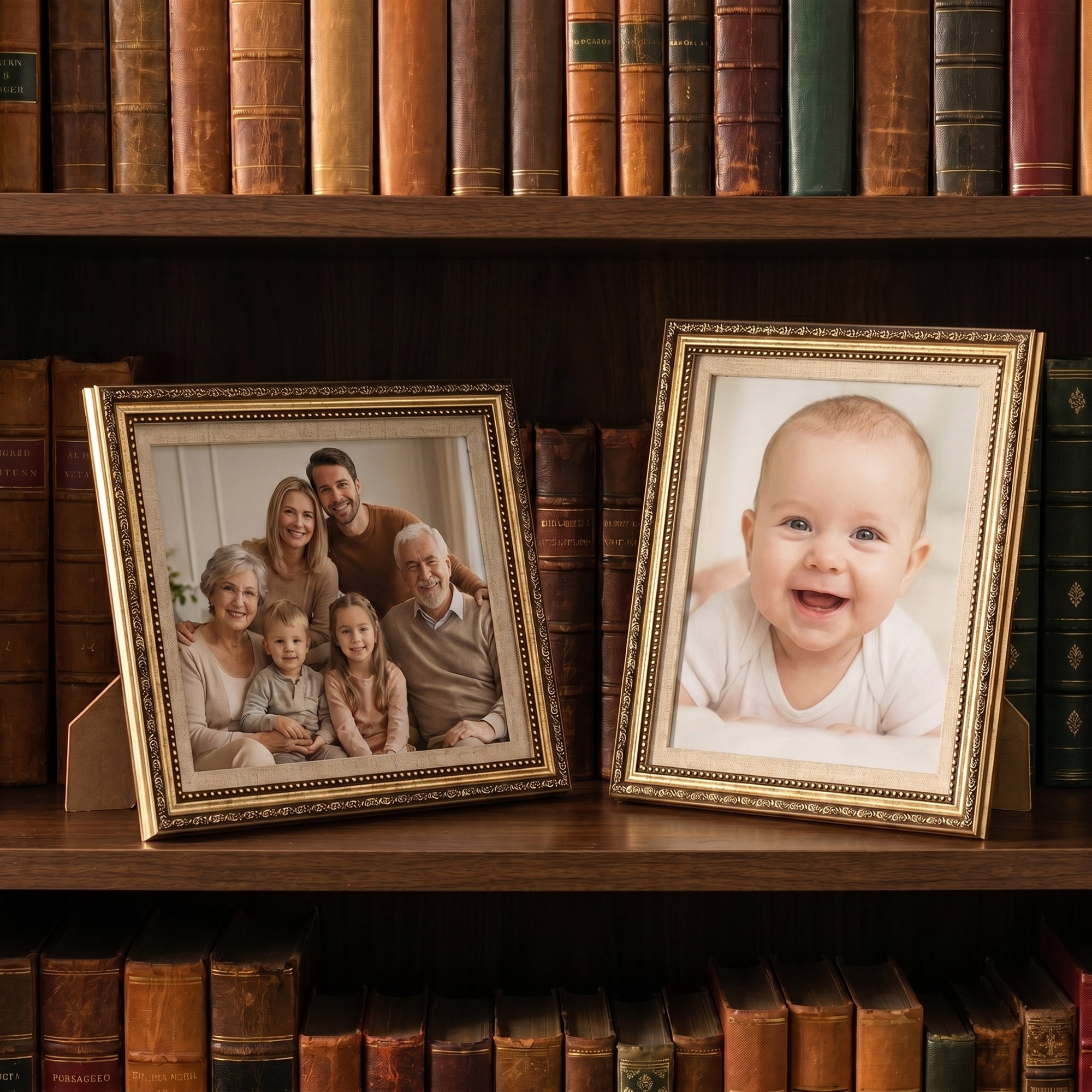 Unique Bargains Vintage Resin Picture Frame with HD Glass Gold 8" x 10"