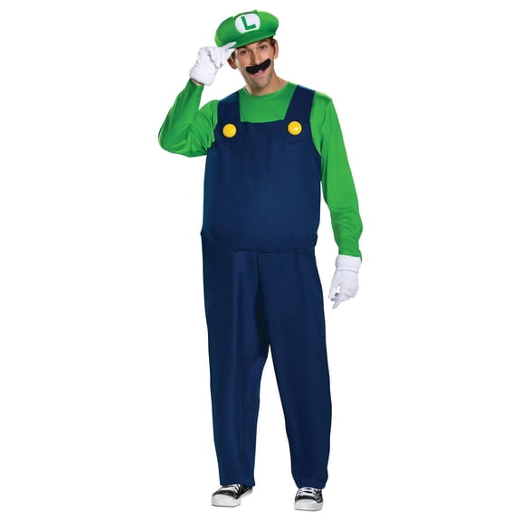 Disguise Mens Super Mario Bros. Deluxe Luigi Costume - Size XX Large
