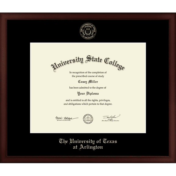 The University of Texas at Arlington Diploma Frame, Document Size 14" x 11"