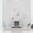 thumbnail image 4 of Alya Bath Norwalk 42" Solid Wood Vanity with Carrera Marble Top in White, 4 of 6