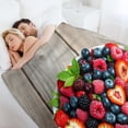 thumbnail image 6 of NIANHE Berries strawberries woode blanket, comfortable and soft, warm casual blanket, printed design, winter sofa dormitory home decoration, must-have travel product. Size is 60x80 inches., 6 of 9