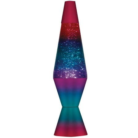 Berry Glitter Lava Lamp - Swirling Silver Glitter Inside Tri-Colored Globe - Walmart.com