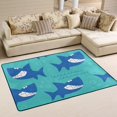 BESTKITTY Ocean Sea Cute Shark Animal Area Rug Floor Mat Cover Runner