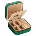 thumbnail image 1 of Unique Bargains Travel Jewelry Case, Small Jewelry Organizer Portable Mini Jewelry Box with Mirror Square Style 2, Green, 1 of 5