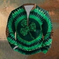 thumbnail image 2 of Penkiiy Día de San Patricio de hombre 1/4 Sweatshirt de cuello cremallera Shamrock camisa irlandesa de manga larga 2XL Multicolor, 2 of 4