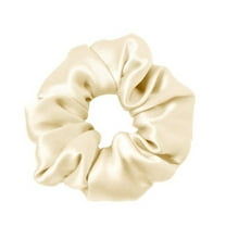 1 Pc Hair Silk Scrunchies,Fashion Soft Hair Tie,Pure Color Hair Accessory,Elastic Hair Bands Scrunchy Hair Tie,Ponytail Rope for Women (Beige)