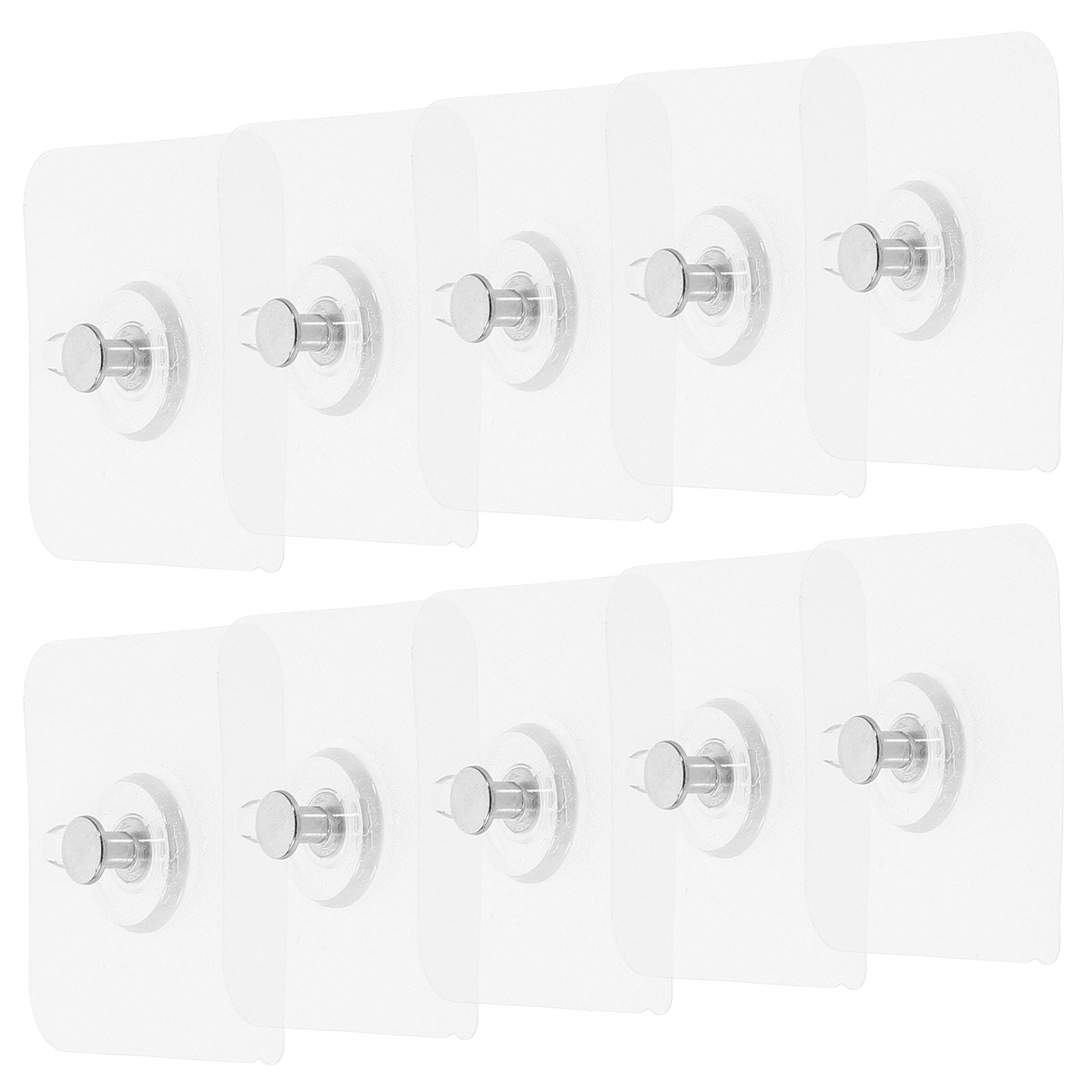 CHICHUMID Transparent Self-Adhesive Towel Hooks Heavy Duty Wall Hangers 10-Pack for Bathroom and Kitchen