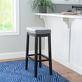 thumbnail image 4 of Linon Claridge 32" Backless Indoor Wood Bar Stool, Black/Gray Faux Leather, 1 Stool, 4 of 12