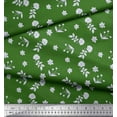 thumbnail image 3 of Soimoi Green Silk Fabric Leaves & Madhabilata Floral Print Fabric by the Yard 42 Inch Wide, 3 of 3