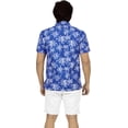 thumbnail image 4 of HAPPY BAY Men's Hawaiian Shirts Short Sleeve Button Down Shirt Mens Party Shirts Casual Holiday Summer Tropical Island Shirts for Men Funny M Allover Palm Trees, Blue, 4 of 6