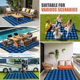 thumbnail image 4 of Black Blue Plaid Outdoor Rug for Patio/Deck/Porch, Non-Slip Large Area Rug 6 x 9 Ft, Country Buffalo Checked Gingham Indoor Outdoor Rugs Washable Area Rugs, Reversible Camping Rug Carpet Runner, 4 of 8