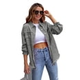 thumbnail image 4 of LYMAYTER Women's Spring Shirt Long Sleeve Jacket Loose Top Ripped Denim Women's Top S-2XL, 4 of 5