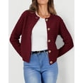 thumbnail image 3 of Suéter PRETTYGARDEN Cardigan de Punto para Mujer Rojo Vino XL, 3 of 6