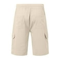 thumbnail image 3 of JTieacloth Mens Classic Chino Short Mens Soild Color Shorts Casual Cargo Shorts Elastic Waist Drawstring Summer Beach Shorts,Yellow, 3 of 4