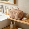 thumbnail image 6 of AUNVITO Mesh Storage Bag, Large Capacity Travel Toiletry Bag, Portable Cosmetic Organizer with Handle, 6 of 6