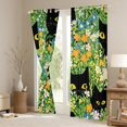 thumbnail image 3 of Manfei Cute Cat Black Out Curtains,Rustic Flower Floral Curtains Pack of 2 (42x63 Each),Black Green White Bedroom Curtains For Girls Kids,Ultra Soft Home Decor, 3 of 6
