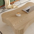 thumbnail image 3 of Hassch 42" Lift-Top Coffee Table with Hidden Storage, Hydraulic Adjustable Desk Table with Fluted Panels, Rustic Living Room Centerpiece Table in Natural Wood Finish, 3 of 6