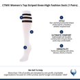thumbnail image 3 of CTM  Top Striped Knee-High Fashion Sock (1 Pairs) (Women), 3 of 3