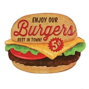 Open Road Brands Enjoy Our Burgers Embossed Metal Sign