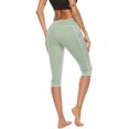 thumbnail image 5 of Frontwalk Women Yoga Capris Pants with Pockets Workout Sports Running Cropped Pant Capri Leggings Activewear Green XL, 5 of 5
