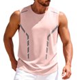 thumbnail image 2 of Qiyinn Men Sleeveless Gym Tank Top Mesh Panel Breathable Quick Dry Workout Athletic Vest with Reflective Stripes Loose Fit Casual Sport Shirt for Adult, 2 of 5