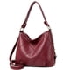 thumbnail image 4 of Bolsa de mujer de mensajero de cuero de PU suave de hombro (rojo vino) Tmvgtek Para Estrenar, 4 of 9