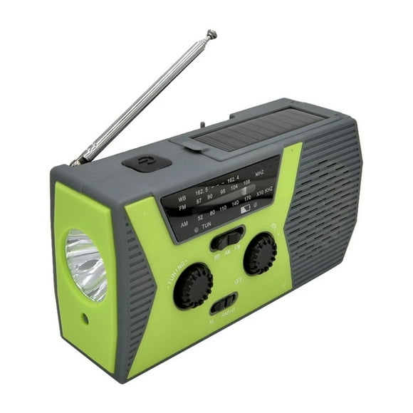 Multifunctional Solar Hand Crank Radio FM AM WB NOAA Weather Radio 2000mAh USB Charging Emergency LED Flashlight Power ,Handy Bright