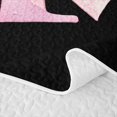 thumbnail image 5 of Manfei Watercolor Bow Letter Y Quilt Full for Girls, Black Pink Initial Full Bedspread Sets, 5 of 7