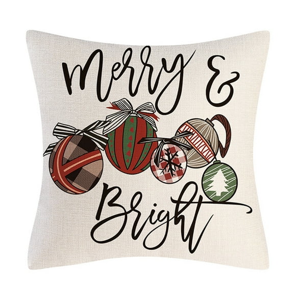 Pudcoco Christmas Throw Pillow Cover Holiday Couch Pillow Case Zippered Pillow Protector for Home Farmhouse Sofa Decorations