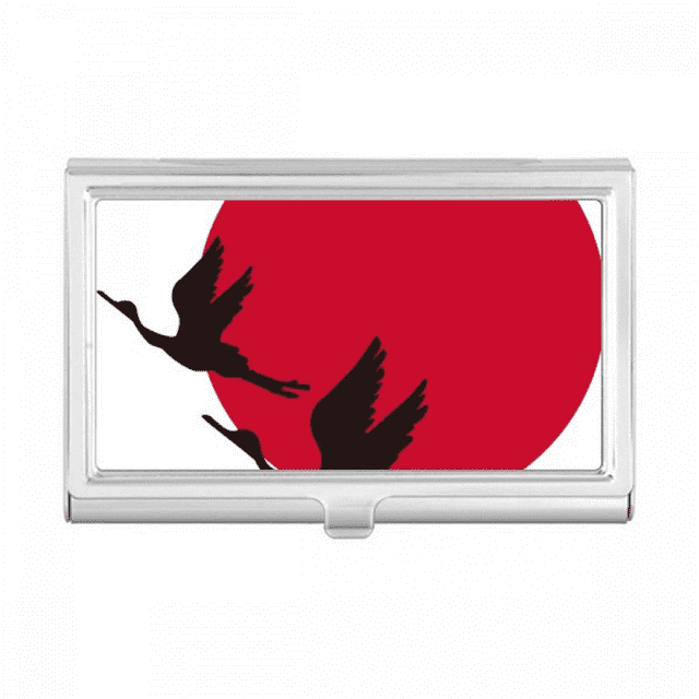 Porte-cartes de Visite Oie Rouge Noire Volante Portefeuille de Poche