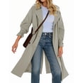 thumbnail image 5 of Long Sleeve Spring Fall Solid Color Double Breasted Casual Lapel Long Trench Coat, 5 of 6