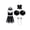 A White&Black, variant on Girls Cheer Leader Outfit Sets Cheerleading Uniform Crop Top with Pleated Skirt A Black&White 6