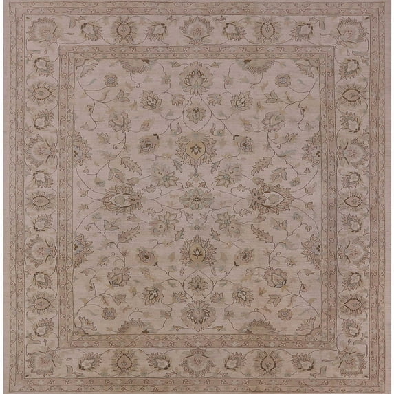 Ahgly Company Indoor Square Mid-Century Modern Dark Almond Brown Oriental Area Rugs, 3' Square