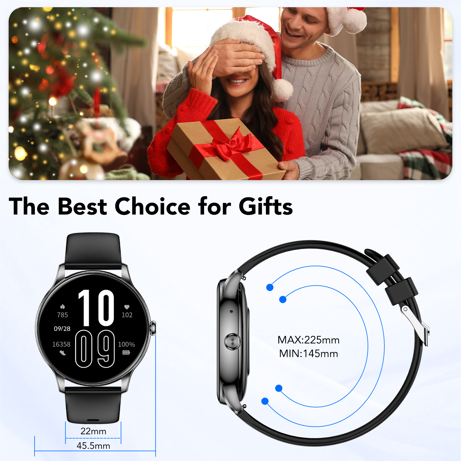 Tikland Smart Watch for Men and Women, 1.39" AMOLED, Black photo 3