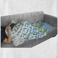 thumbnail image 6 of Modern Soft Flannel Fleece Blanket, Mosaic Grid Pattern Pixel Art Digital Design Graphic Squares Illustration, Cozy Plush for Indoor and Outdoor Use, 50" x 60", Lime Green Aqua White, by Ambesonne, 6 of 6