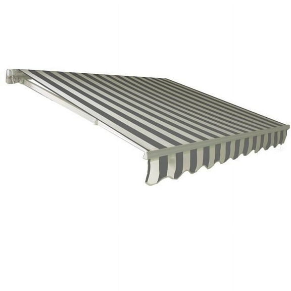 Awntech CAM8-US-GW 8 ft. California Manual Retractable Awning, Gray & White - 84 in.