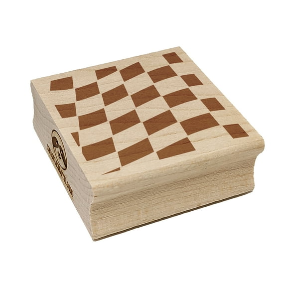 Waving Racing Checkered Flag Pattern Square Rubber Stamp Stamping Scrapbooking Crafting - Small 1.25in